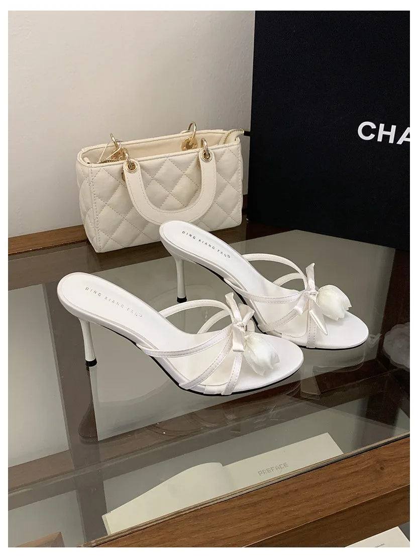 Valentina Satin - Mules Elegantes de Salto Femininas