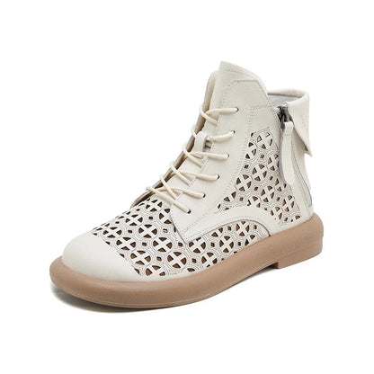 Bottes pour femmes GKTINOO, cuir véritable, découpes respirantes