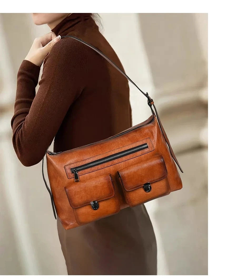 Sac Alba Vintage – Fabriqué en cuir véritable peint à la main