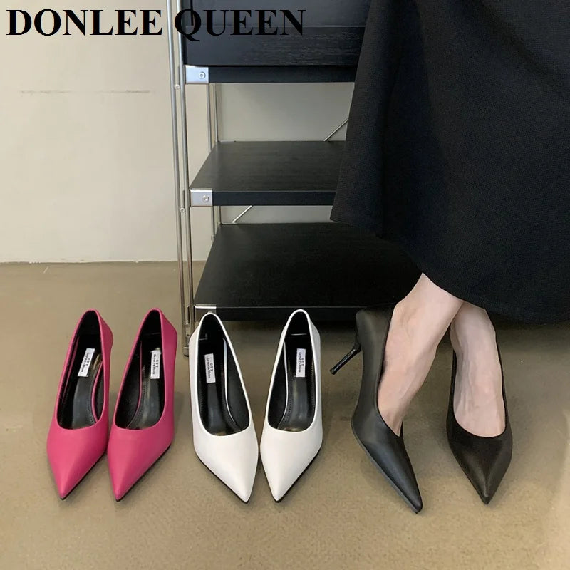 Sapatos de Salto Elegantes com Biqueira Fina – Sofisticação Intemporal