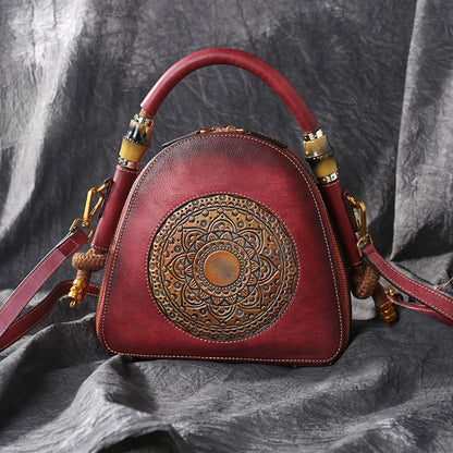 Sac coquillage oriental vintage Mei – Fabriqué en cuir véritable de qualité supérieure