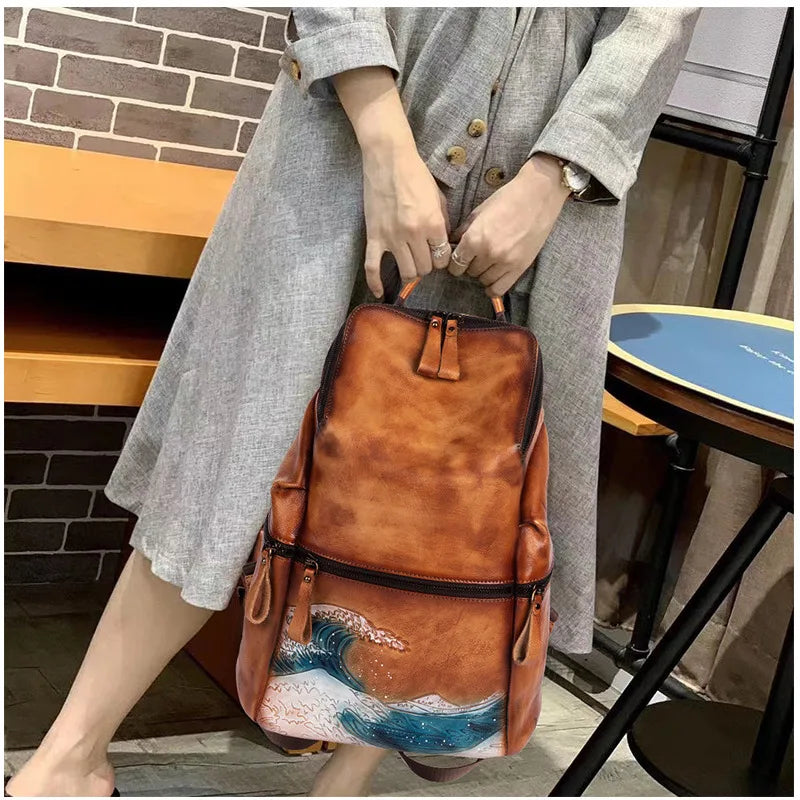 Mochila Everest Vintage – Em Couro Genuíno Artesanal