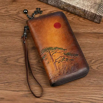 Portefeuille Aurora Vintage – Fabriqué en cuir véritable fait main 