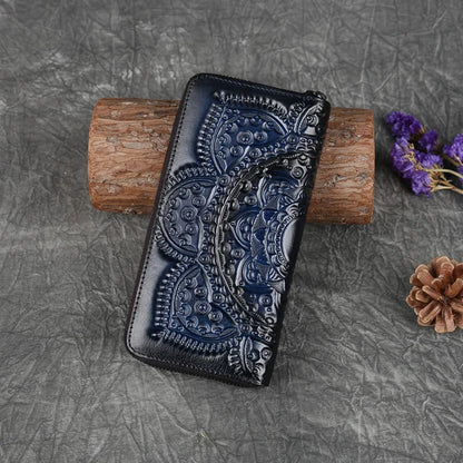 Portefeuille Mei Vintage à motif floral – Fabriqué en cuir véritable de qualité supérieure