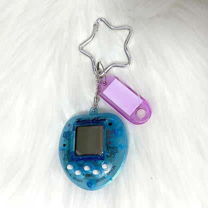 Porte-clés console de jeux arc-en-ciel coréen tendance Kawaii Harajuku Charm Y2K Cadenas cœur cristal DIY Pendentif porte-clés vintage