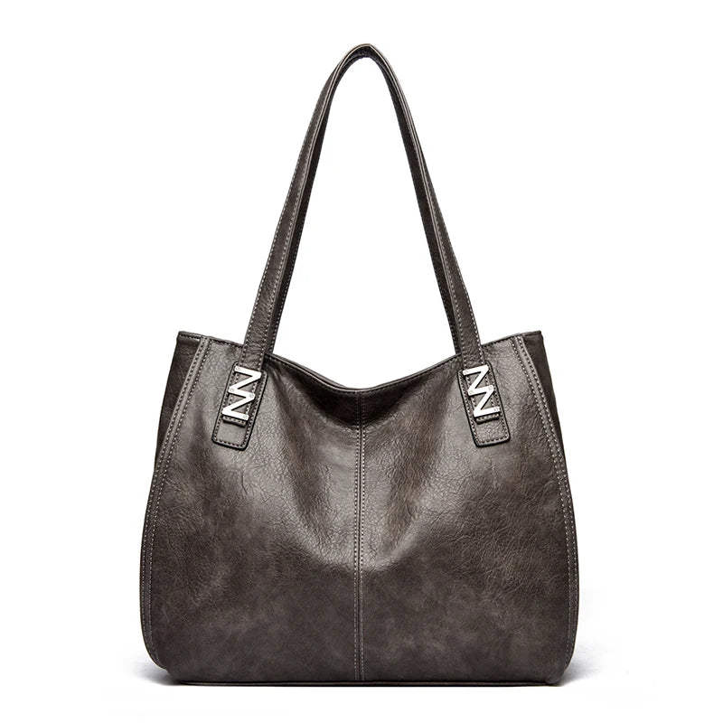 Grand sac à main pour femme en cuir PU souple, luxueux et élégant.