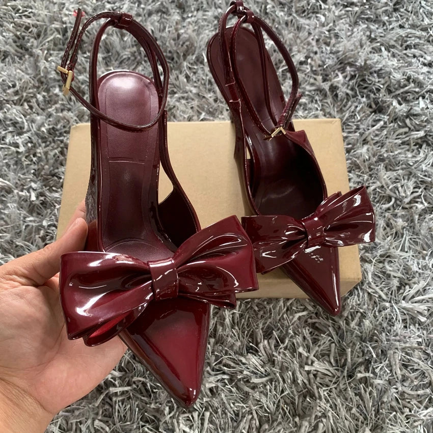 Valentina Bow - Sapatos de Salto Alto com Laço Elegante
