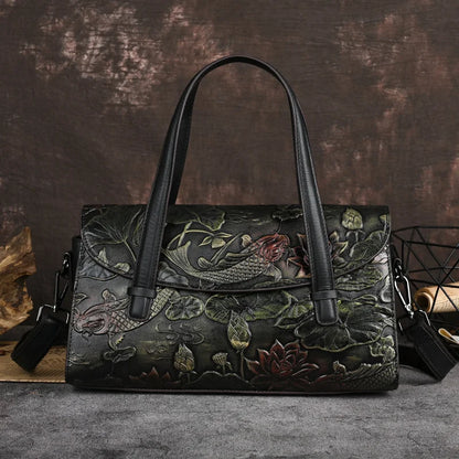 Mala Jade Oriental Vintage – Em Couro Genuíno Premium