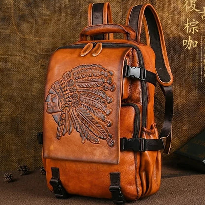 Sac à dos vintage Aurora haut de gamme – Fabriqué en cuir véritable de haute qualité