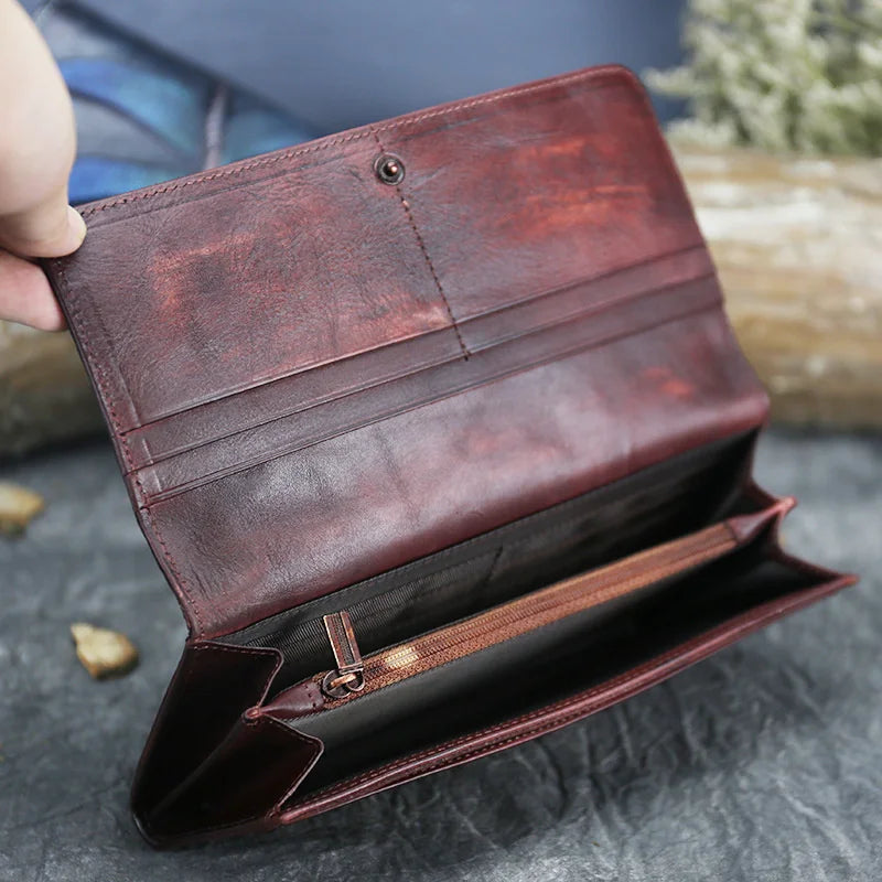 Portefeuille Aurora Classic Vintage – Fabriqué en cuir véritable de première qualité
