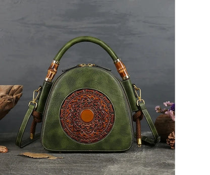 Sac coquillage oriental vintage Mei – Fabriqué en cuir véritable de qualité supérieure