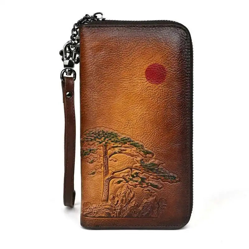 Portefeuille Aurora Vintage – Fabriqué en cuir véritable fait main 