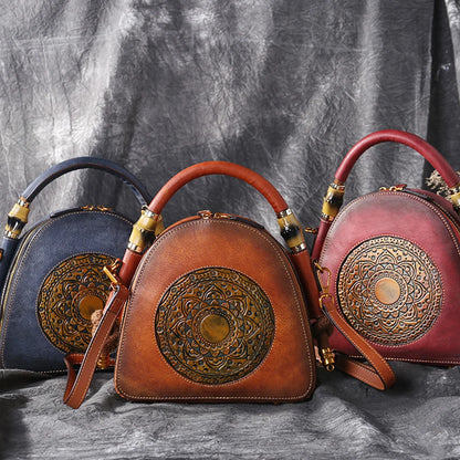 Sac coquillage oriental vintage Mei – Fabriqué en cuir véritable de qualité supérieure