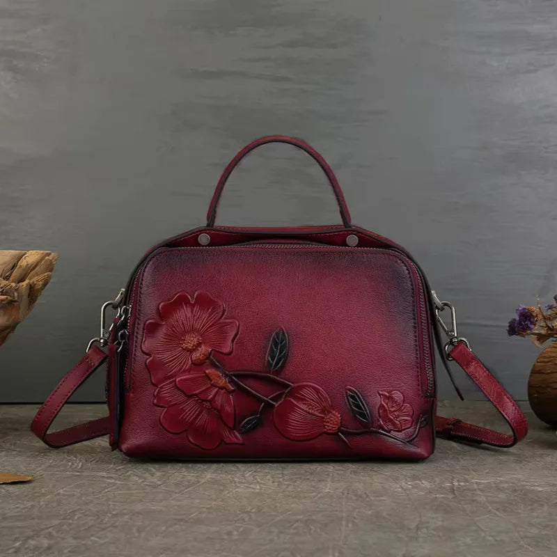 Sac Verona Vintage – Cuir véritable avec gaufrage artisanal
