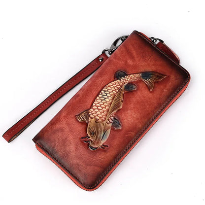 Portefeuille Koi Vintage – Fabriqué en cuir véritable de première qualité