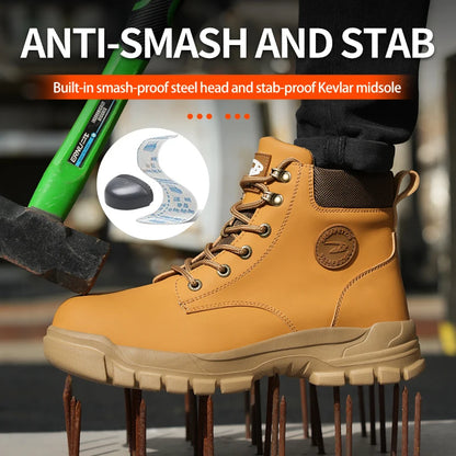 IronShield Pro – Botas de Segurança Impermeáveis com Biqueira de Aço