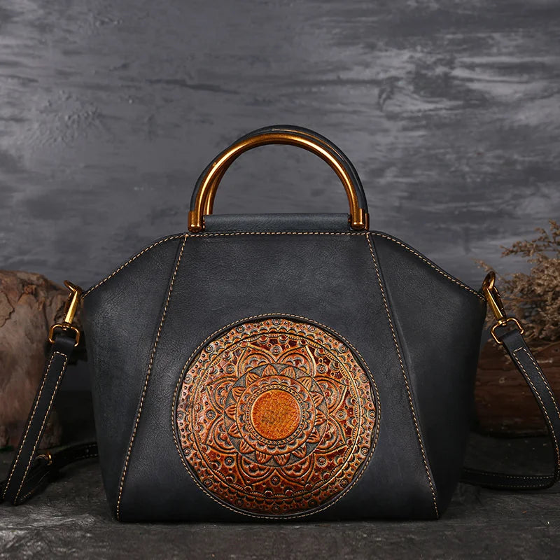 Mala Shell Íris Vintage – Em Couro Curtido Vegetal Premium
