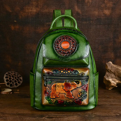 Sac à dos Maya Vintage Éléphant – Modèle antivol de haute qualité