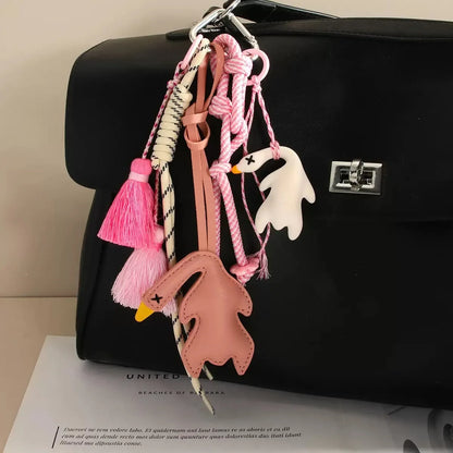 Nouveau produit : pendentif croissant en forme de caneton rôti d'été, accessoire pour sac à dos en forme de cœur, porte-clés