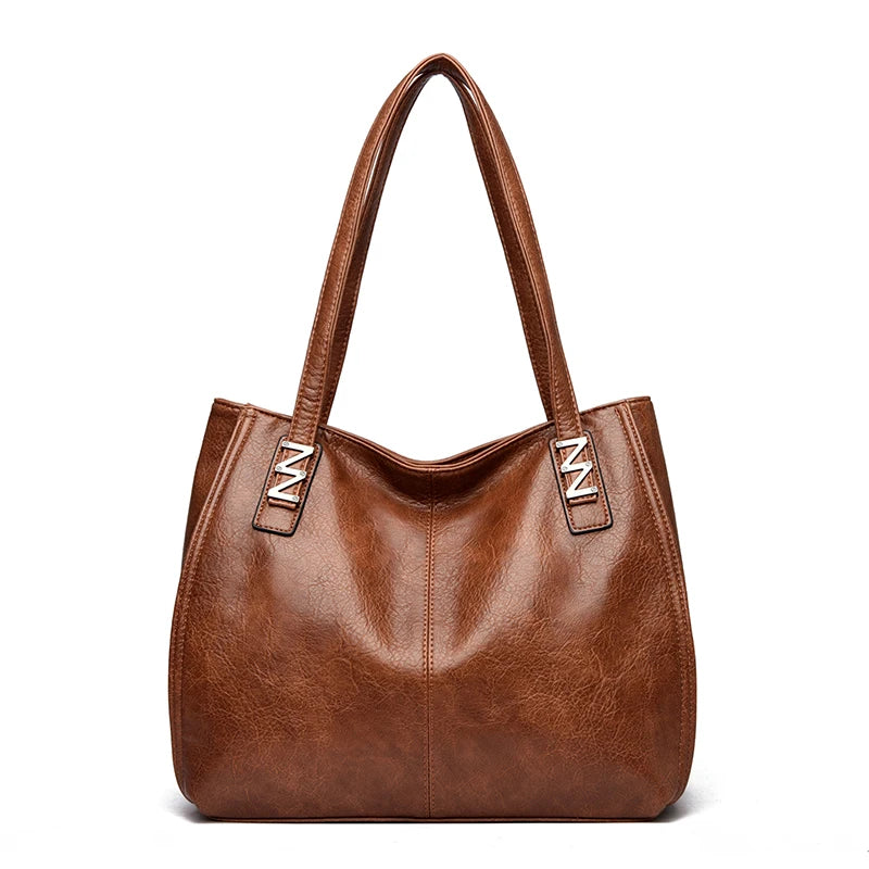 Grand sac à main pour femme en cuir PU souple, luxueux et élégant.
