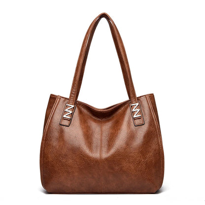 Grand sac à main pour femme en cuir PU souple, luxueux et élégant.