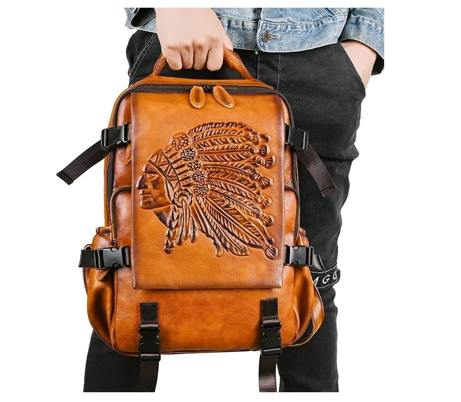 Sac à dos vintage Aurora haut de gamme – Fabriqué en cuir véritable de haute qualité