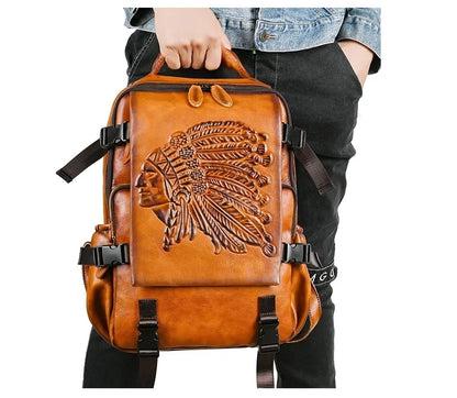 Sac à dos vintage Aurora haut de gamme – Fabriqué en cuir véritable de haute qualité