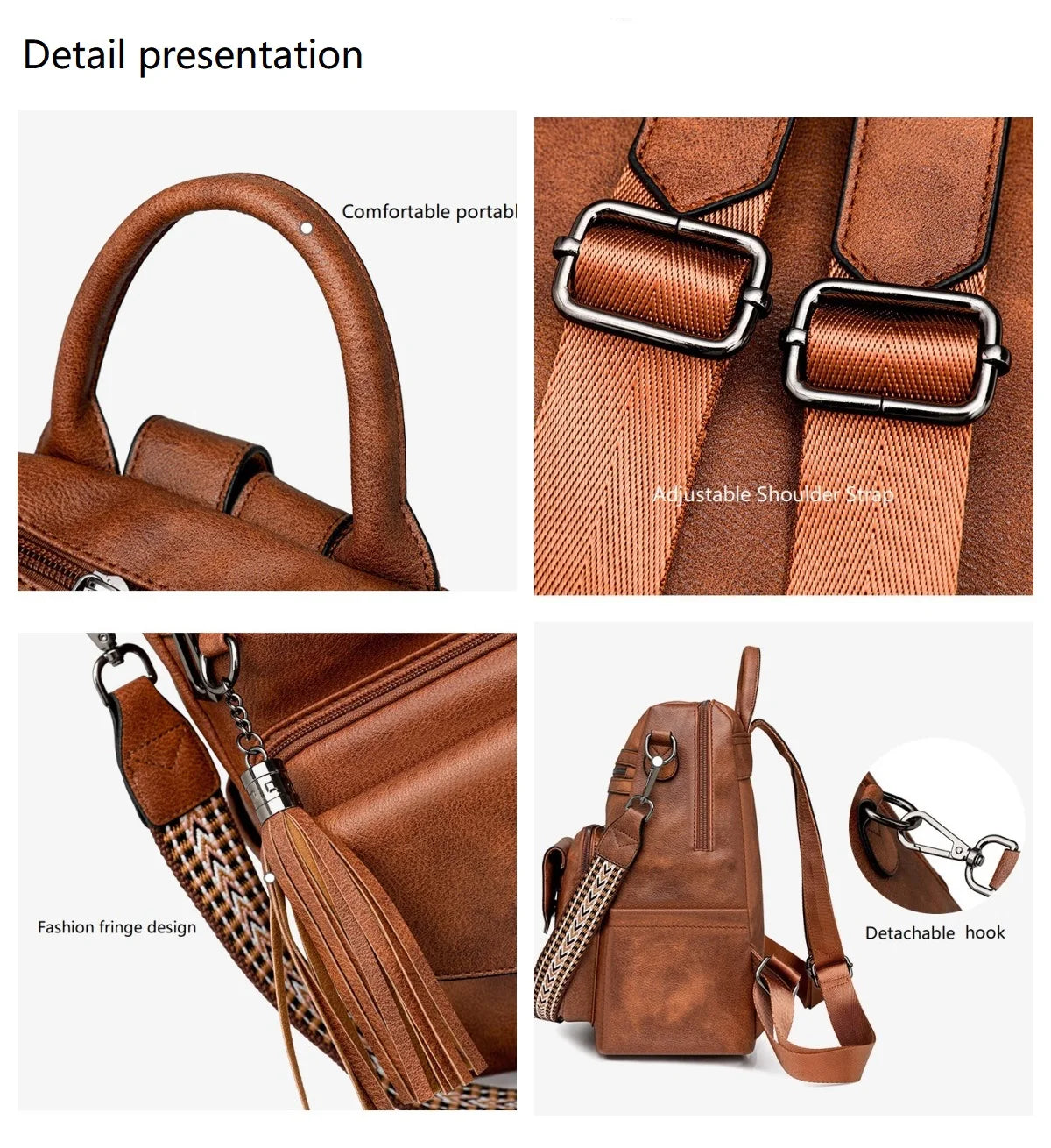 Sac à dos « Duo Fringe » – Style et polyvalence pour les voyages et le quotidien