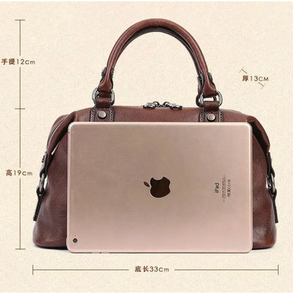 Sac Boston Camila Vintage – Fabriqué en cuir véritable de première qualité