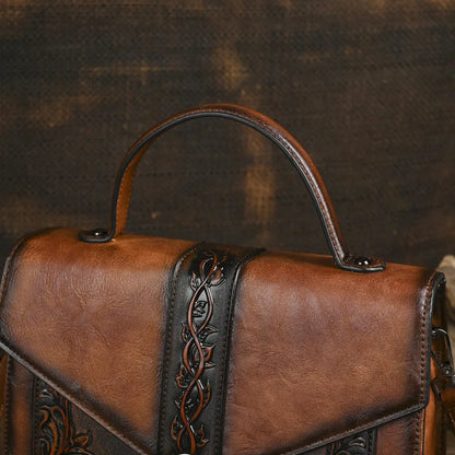 Sac carré vintage Elisa – Motif floral de haute qualité