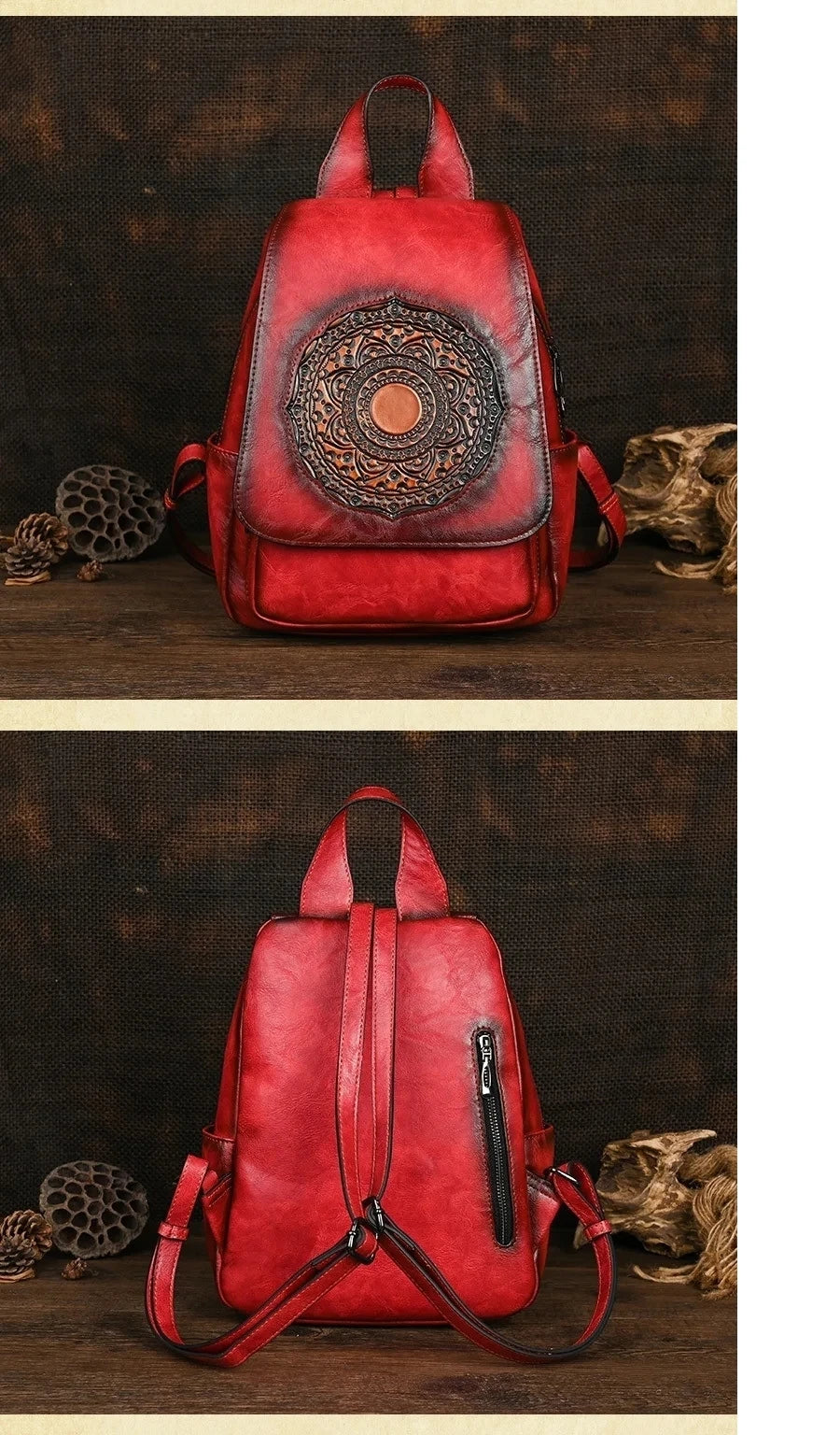 Sac à dos géométrique vintage Laura – Design élégant et de haute qualité