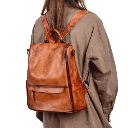 Sac à dos vintage Valeria – Fabriqué en cuir véritable de première qualité