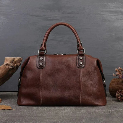 Sac Boston Camila Vintage – Fabriqué en cuir véritable de première qualité