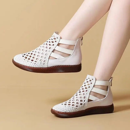 Bottine sandale RAFEZZI Cléopâtre - Confortable et élégante (Cuir véritable)