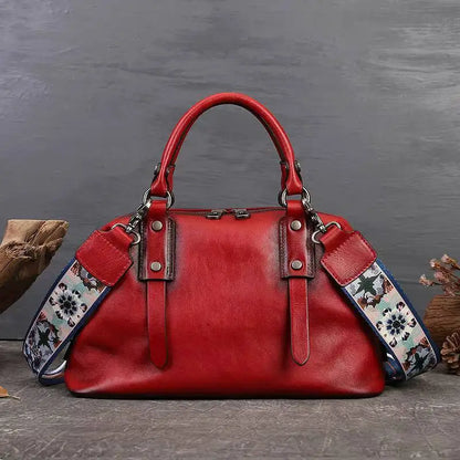 Sac Boston Serena Vintage – Fabriqué en cuir véritable de première qualité 