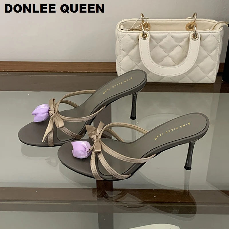 Valentina Satin - Mules Elegantes de Salto Femininas