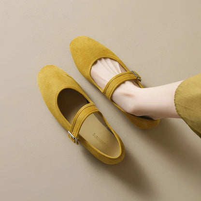 Edana San - Chaussure plate confortable (en cuir suédé)