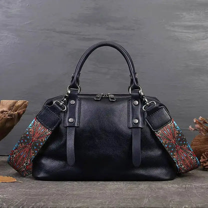 Sac Boston Serena Vintage – Fabriqué en cuir véritable de première qualité 