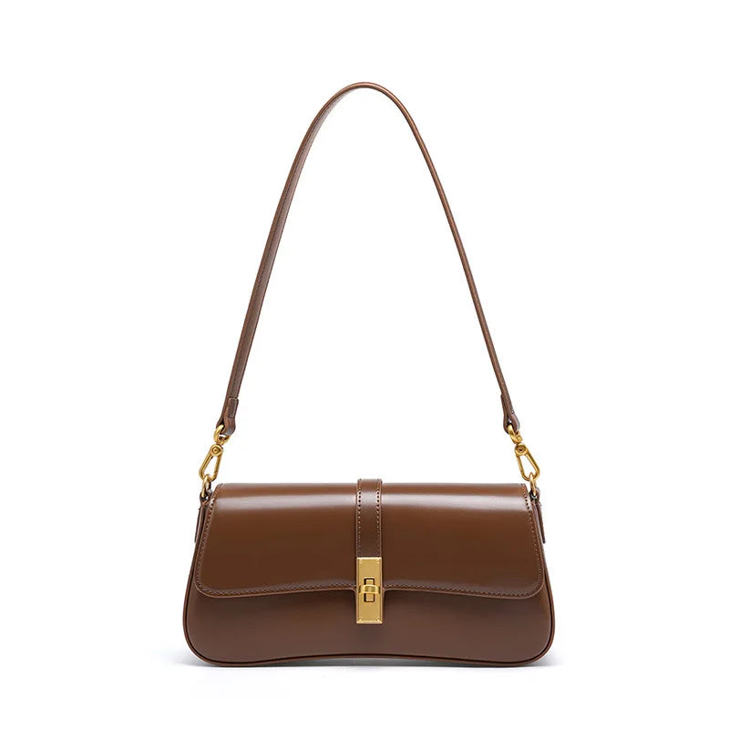 Bolsa Baguete "Clássica Lux Couro Genuíno"