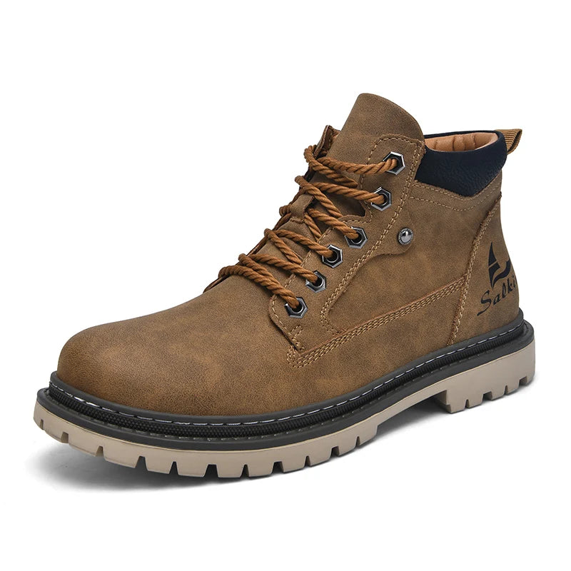 Lusitanna Cesar Boot - Bota Masculina Retro em Couro Split Leather
