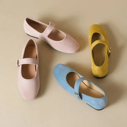 Edana San - Chaussure plate confortable (en cuir suédé)