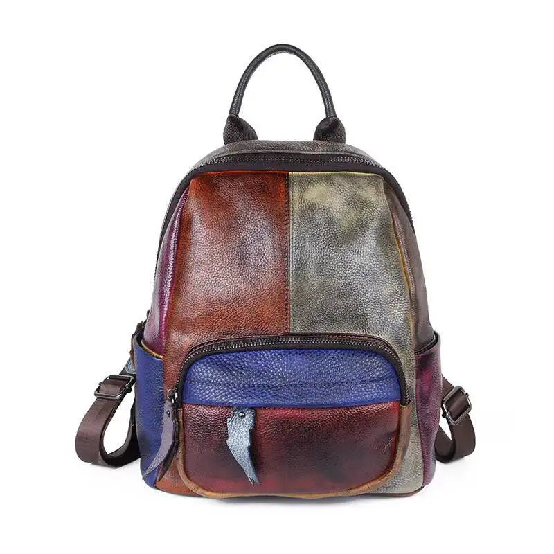 Sac à dos Diana Vintage Patchwork – Fabriqué en cuir véritable de première qualité