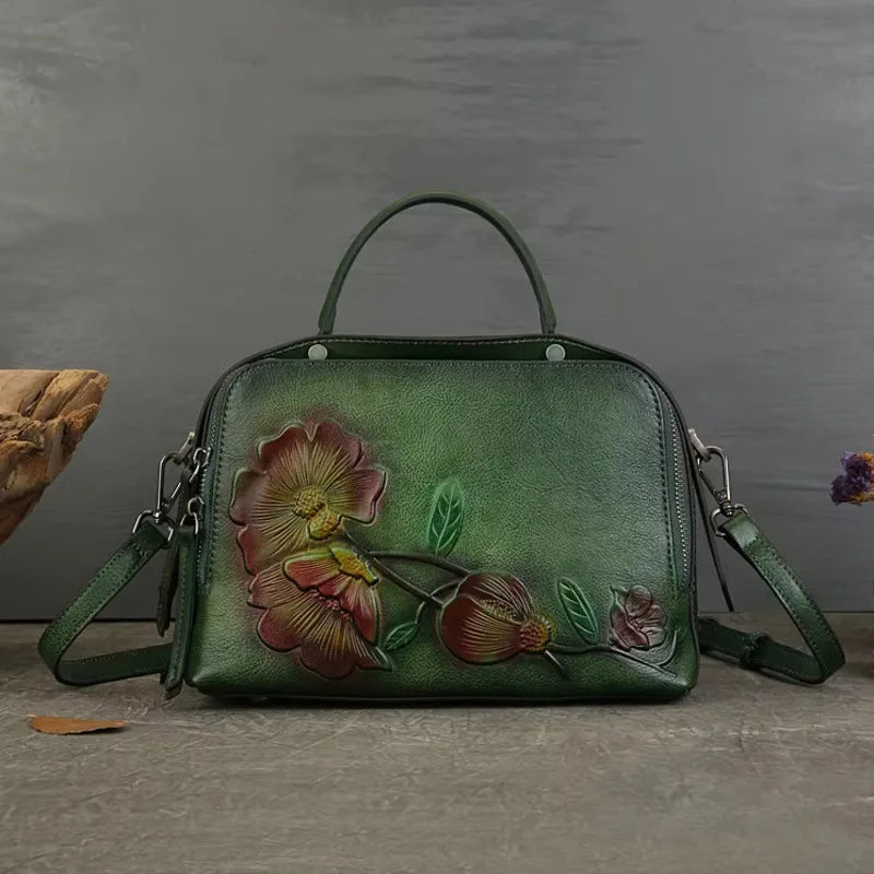 Sac Verona Vintage – Cuir véritable avec gaufrage artisanal