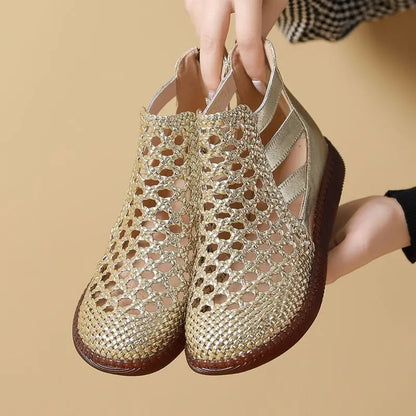 Bottine sandale RAFEZZI Cléopâtre - Confortable et élégante (Cuir véritable)
