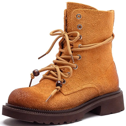 Bottes en cuir pour femme, mi-mollet, talon carré