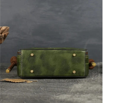 Sac coquillage oriental vintage Mei – Fabriqué en cuir véritable de qualité supérieure