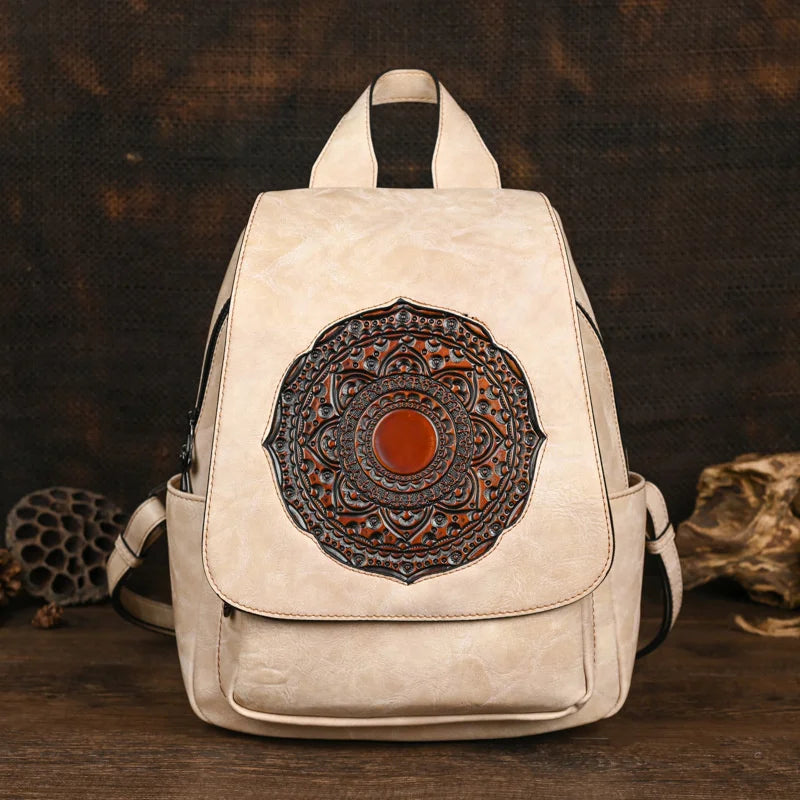 Sac à dos géométrique vintage Laura – Design élégant et de haute qualité