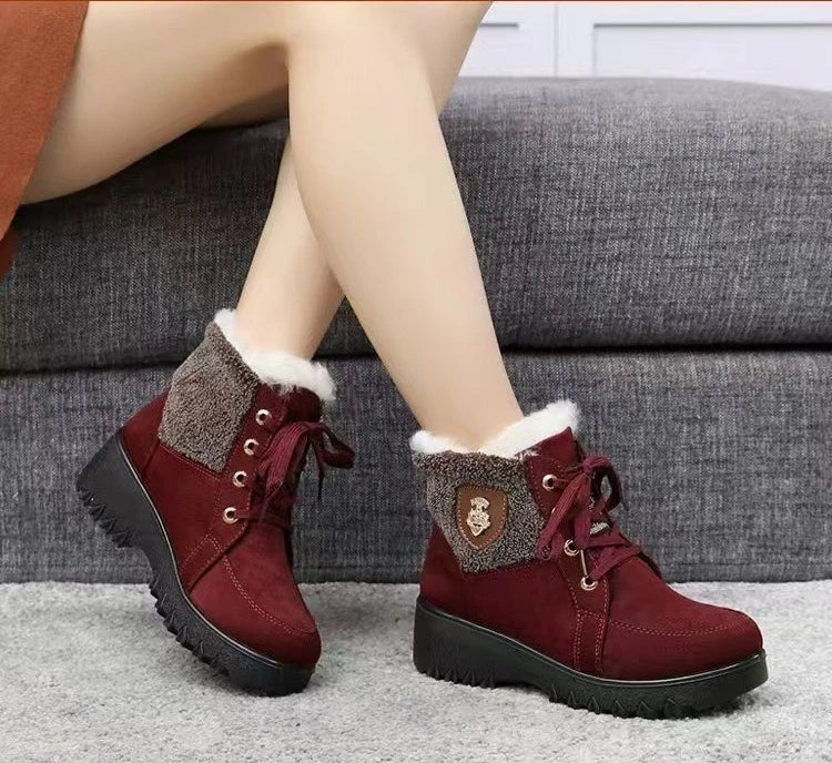 Terenne - Bottes rétro pour femmes avec doublure en laine