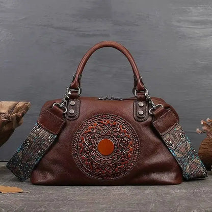 Sac Boston Serena Vintage – Fabriqué en cuir véritable de première qualité 