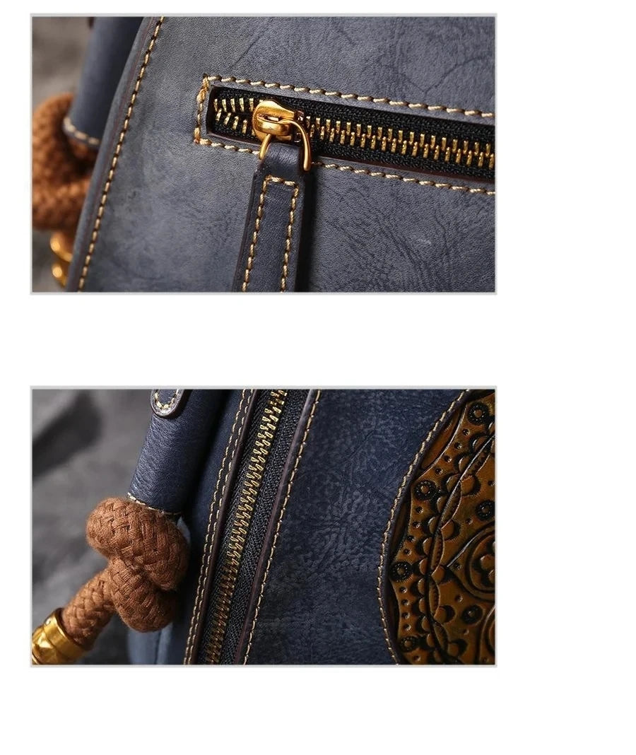 Sac coquillage oriental vintage Mei – Fabriqué en cuir véritable de qualité supérieure